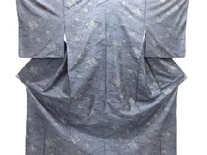 雲に寺院模様織出し本場泥大島紬着物